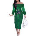 New Zealand Warriors Rugby Mascot Off The Shoulder Long Sleeve Dress Australian Rugby Culture - Tribal Inspired Warrior