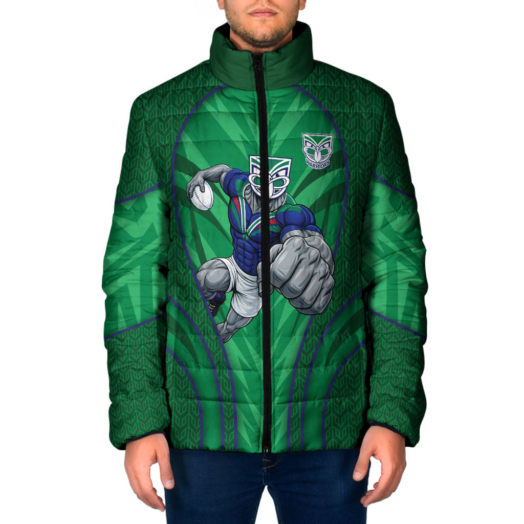 New Zealand Warriors Rugby Mascot Padded Jacket Australian Rugby Culture - Tribal Inspired Warrior