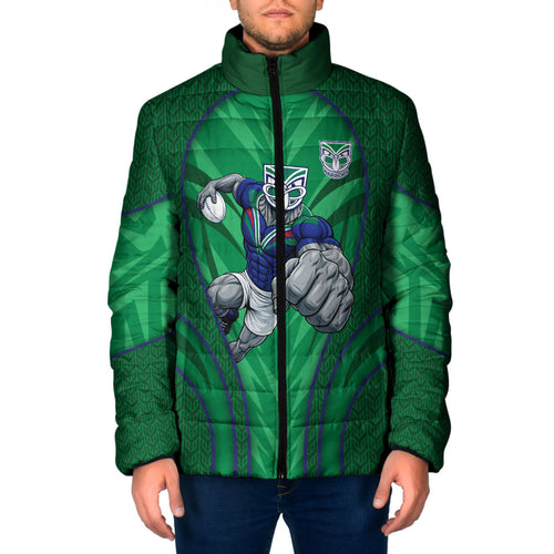 New Zealand Warriors Rugby Mascot Padded Jacket Australian Rugby Culture - Tribal Inspired Warrior
