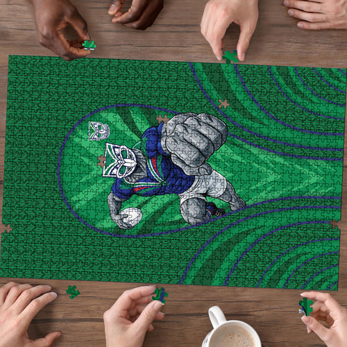 New Zealand Warriors Rugby Mascot Puzzle Australian Rugby Culture - Tribal Inspired Warrior