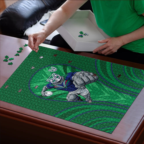 New Zealand Warriors Rugby Mascot Puzzle Australian Rugby Culture - Tribal Inspired Warrior