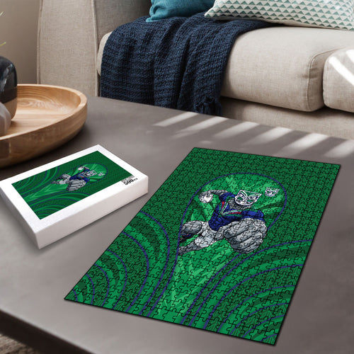 New Zealand Warriors Rugby Mascot Puzzle Australian Rugby Culture - Tribal Inspired Warrior