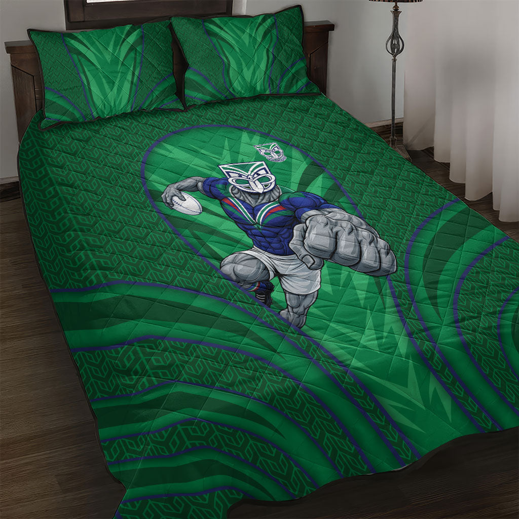 New Zealand Warriors Rugby Mascot Quilt Bed Set Australian Rugby Culture - Tribal Inspired Warrior