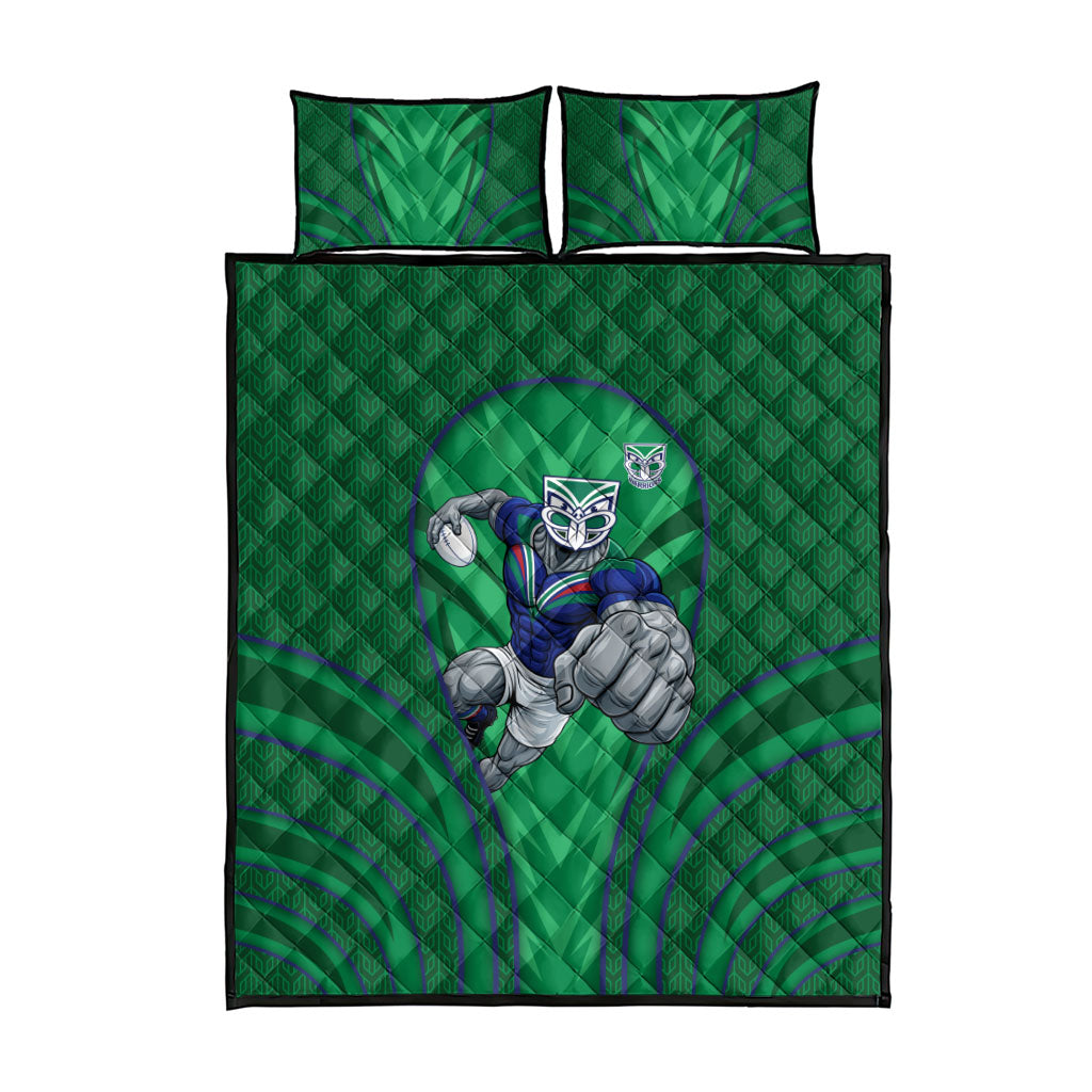 New Zealand Warriors Rugby Mascot Quilt Bed Set Australian Rugby Culture - Tribal Inspired Warrior