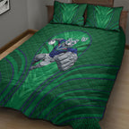 New Zealand Warriors Rugby Mascot Quilt Bed Set Australian Rugby Culture - Tribal Inspired Warrior