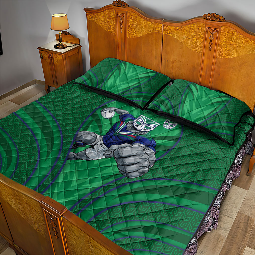 New Zealand Warriors Rugby Mascot Quilt Bed Set Australian Rugby Culture - Tribal Inspired Warrior