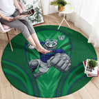 New Zealand Warriors Rugby Mascot Round Carpet Australian Rugby Culture - Tribal Inspired Warrior
