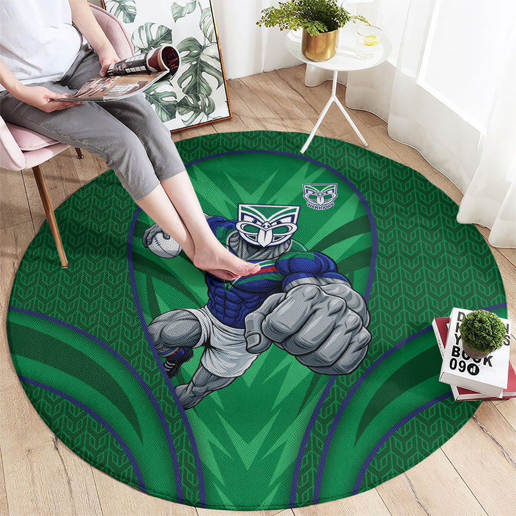 New Zealand Warriors Rugby Mascot Round Carpet Australian Rugby Culture - Tribal Inspired Warrior