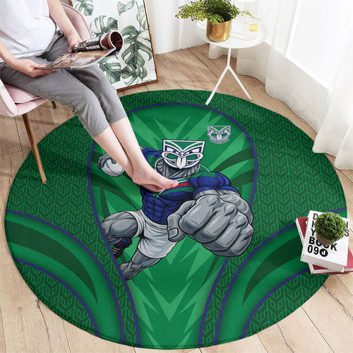 New Zealand Warriors Rugby Mascot Round Carpet Australian Rugby Culture - Tribal Inspired Warrior