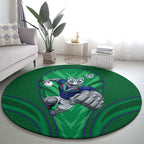 New Zealand Warriors Rugby Mascot Round Carpet Australian Rugby Culture - Tribal Inspired Warrior