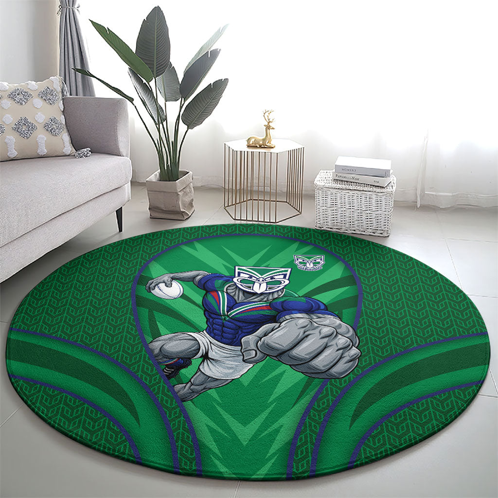New Zealand Warriors Rugby Mascot Round Carpet Australian Rugby Culture - Tribal Inspired Warrior