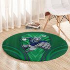 New Zealand Warriors Rugby Mascot Round Carpet Australian Rugby Culture - Tribal Inspired Warrior