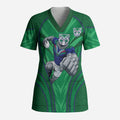 New Zealand Warriors Rugby Mascot Scrub Top Australian Rugby Culture - Tribal Inspired Warrior