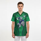 New Zealand Warriors Rugby Mascot Scrub Top Australian Rugby Culture - Tribal Inspired Warrior