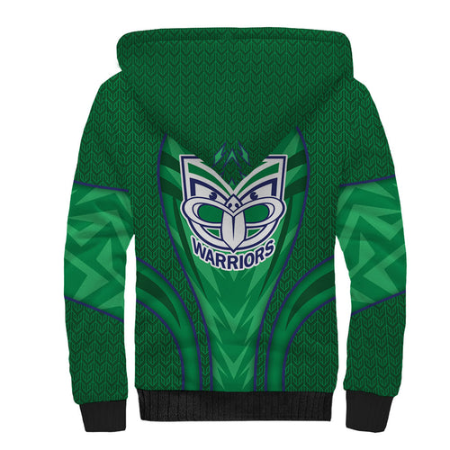 New Zealand Warriors Rugby Mascot Sherpa Hoodie Australian Rugby Culture - Tribal Inspired Warrior