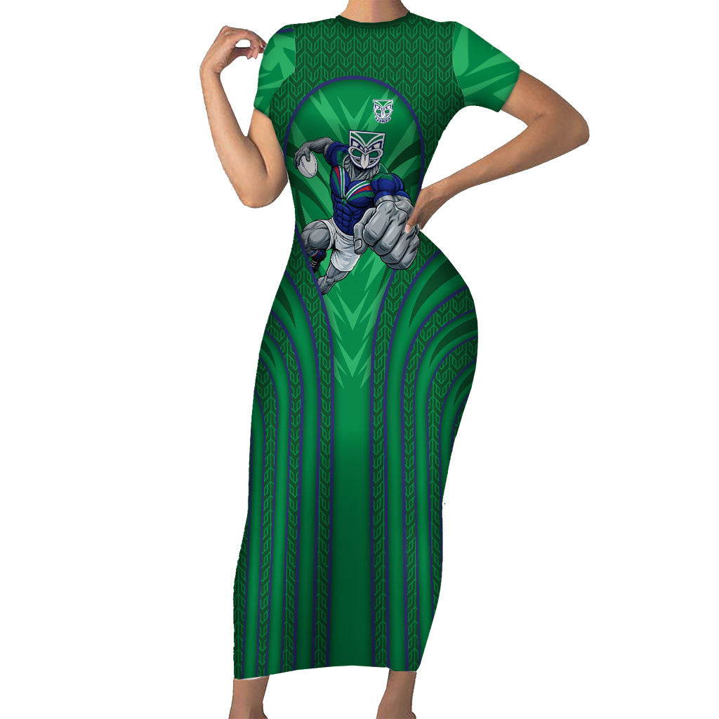 New Zealand Warriors Rugby Mascot Short Sleeve Bodycon Dress Australian Rugby Culture - Tribal Inspired Warrior