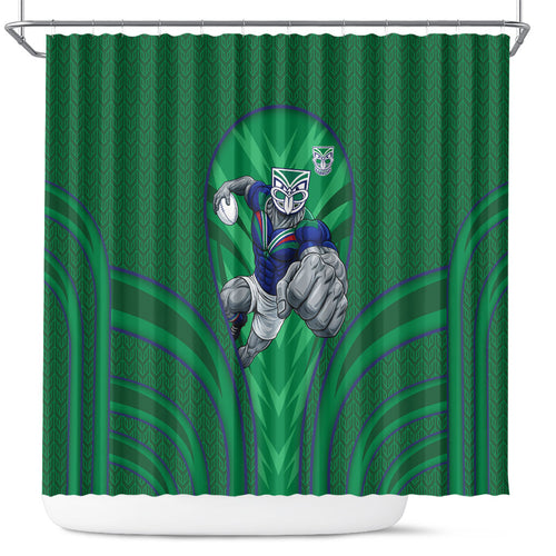 New Zealand Warriors Rugby Mascot Shower Curtain Australian Rugby Culture - Tribal Inspired Warrior