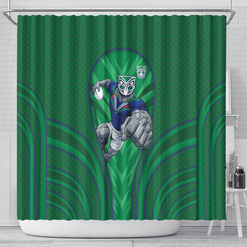 New Zealand Warriors Rugby Mascot Shower Curtain Australian Rugby Culture - Tribal Inspired Warrior