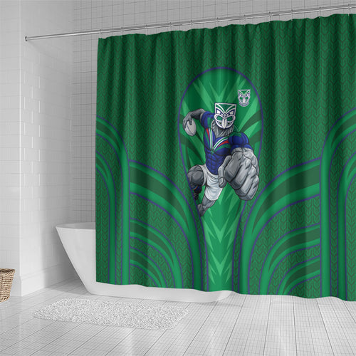New Zealand Warriors Rugby Mascot Shower Curtain Australian Rugby Culture - Tribal Inspired Warrior