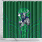 New Zealand Warriors Rugby Mascot Shower Curtain Australian Rugby Culture - Tribal Inspired Warrior
