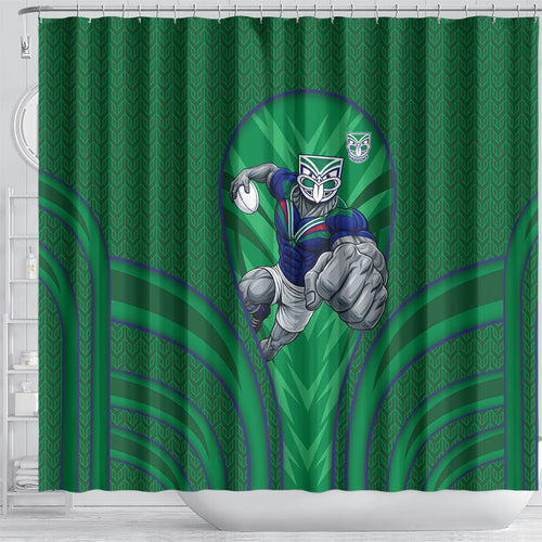New Zealand Warriors Rugby Mascot Shower Curtain Australian Rugby Culture - Tribal Inspired Warrior