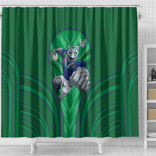 New Zealand Warriors Rugby Mascot Shower Curtain Australian Rugby Culture - Tribal Inspired Warrior