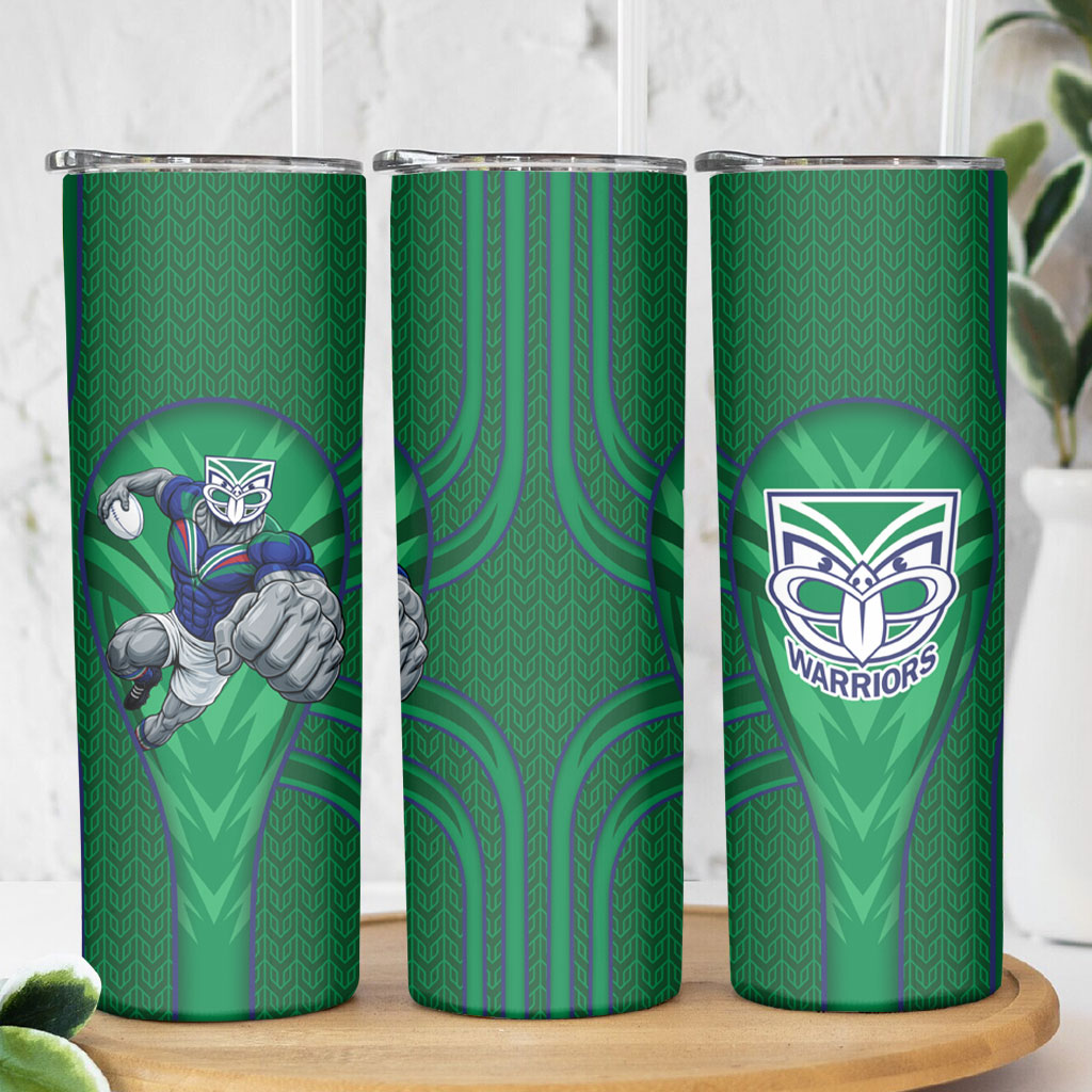 New Zealand Warriors Rugby Mascot Skinny Tumbler Australian Rugby Culture - Tribal Inspired Warrior