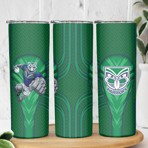 New Zealand Warriors Rugby Mascot Skinny Tumbler Australian Rugby Culture - Tribal Inspired Warrior