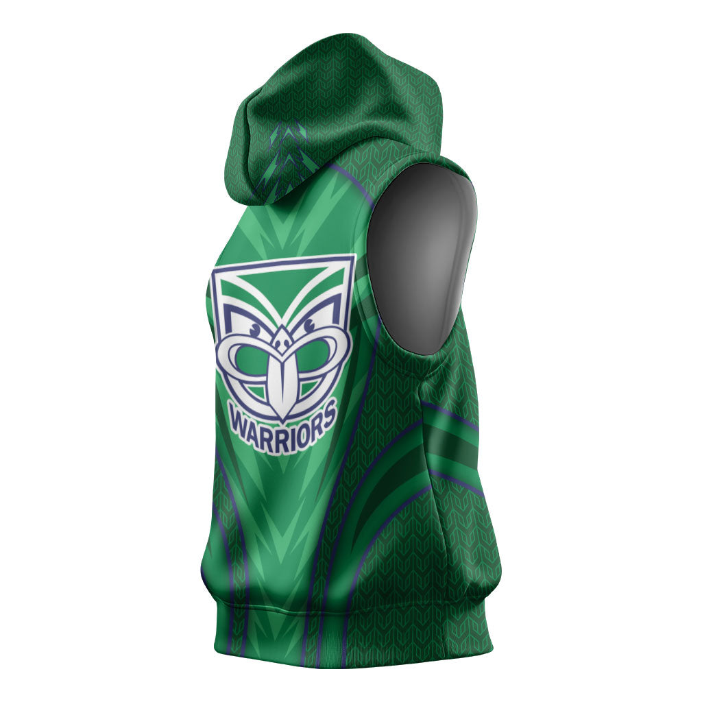 New Zealand Warriors Rugby Mascot Sleeveless Hoodie Australian Rugby Culture - Tribal Inspired Warrior