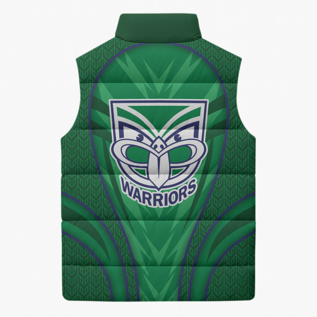 New Zealand Warriors Rugby Mascot Sleeveless Puffer Jacket Australian Rugby Culture - Tribal Inspired Warrior