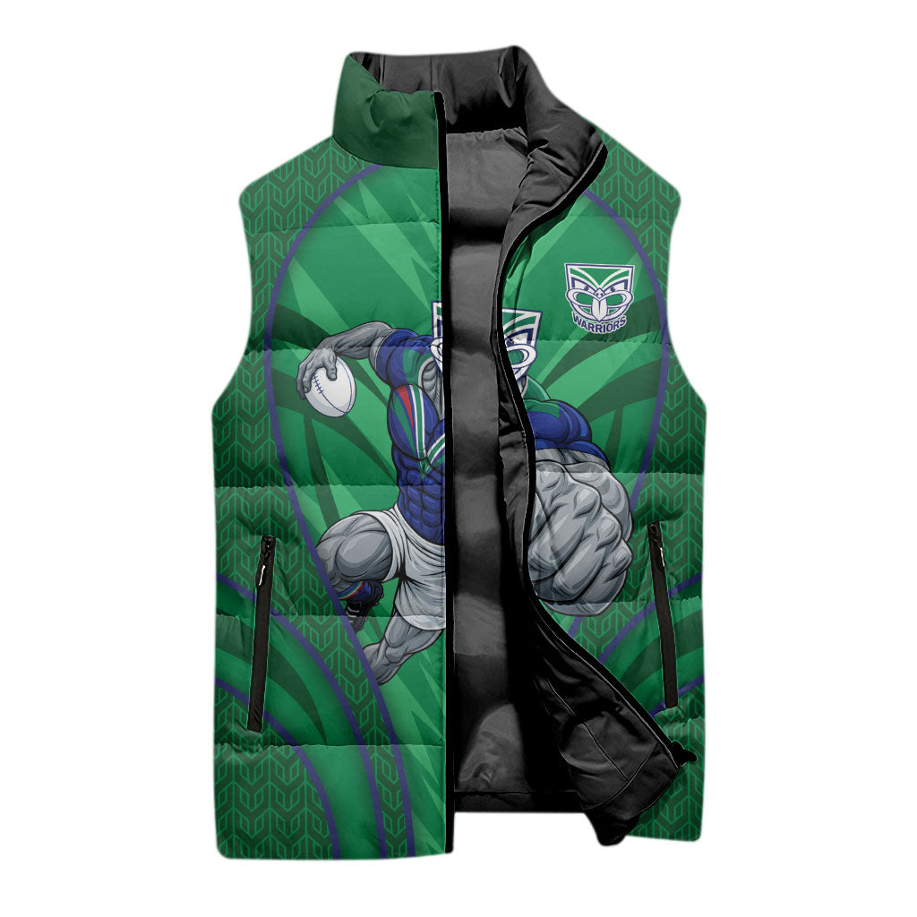 New Zealand Warriors Rugby Mascot Sleeveless Puffer Jacket Australian Rugby Culture - Tribal Inspired Warrior