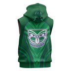 New Zealand Warriors Rugby Mascot Sleeveless Zip Hoodie Australian Rugby Culture - Tribal Inspired Warrior