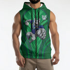 New Zealand Warriors Rugby Mascot Sleeveless Zip Hoodie Australian Rugby Culture - Tribal Inspired Warrior