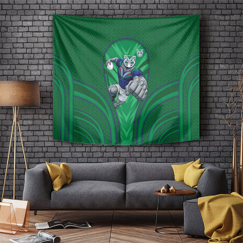 New Zealand Warriors Rugby Mascot Tapestry Australian Rugby Culture - Tribal Inspired Warrior