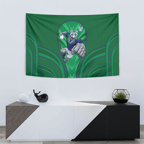 New Zealand Warriors Rugby Mascot Tapestry Australian Rugby Culture - Tribal Inspired Warrior