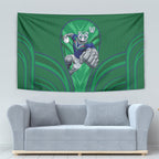 New Zealand Warriors Rugby Mascot Tapestry Australian Rugby Culture - Tribal Inspired Warrior