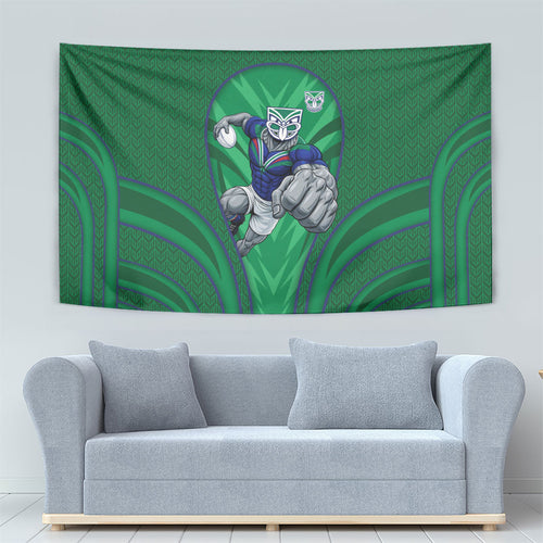 New Zealand Warriors Rugby Mascot Tapestry Australian Rugby Culture - Tribal Inspired Warrior