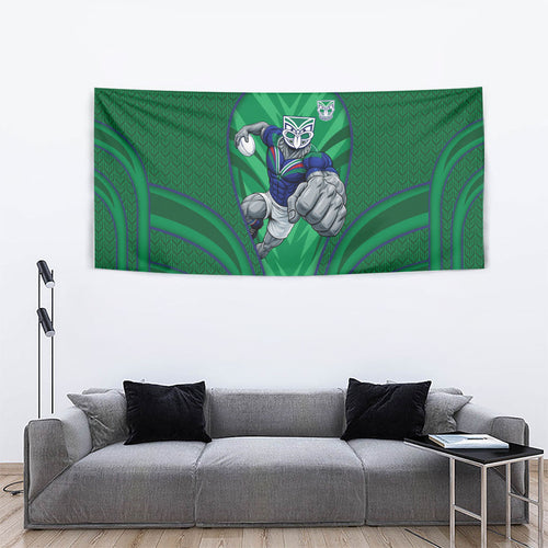 New Zealand Warriors Rugby Mascot Tapestry Australian Rugby Culture - Tribal Inspired Warrior
