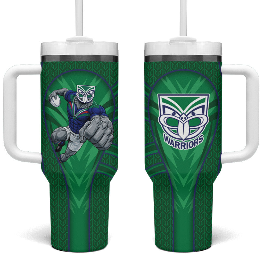 New Zealand Warriors Rugby Mascot Tumbler With Handle Australian Rugby Culture - Tribal Inspired Warrior