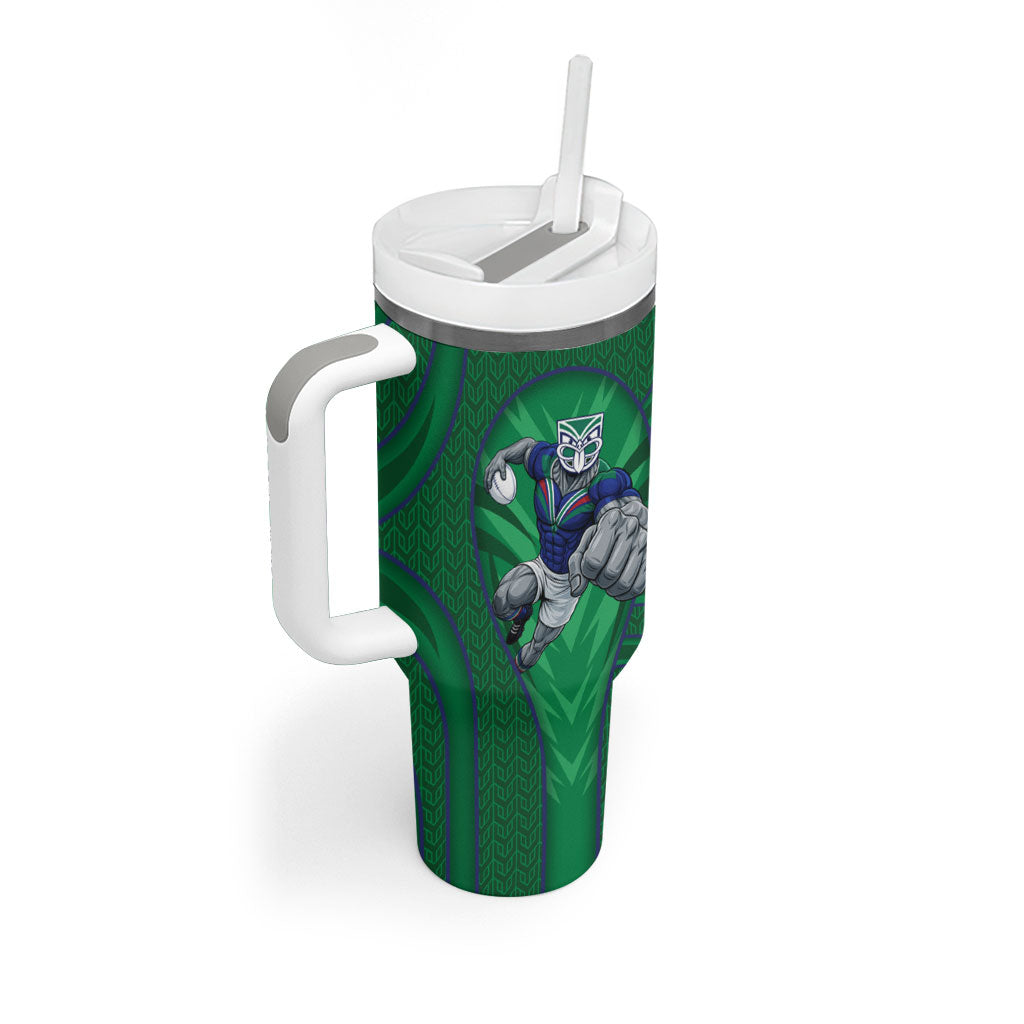 New Zealand Warriors Rugby Mascot Tumbler With Handle Australian Rugby Culture - Tribal Inspired Warrior