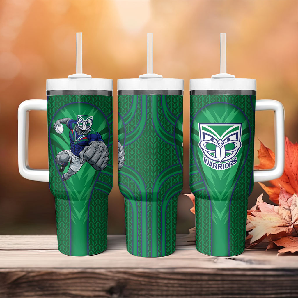 New Zealand Warriors Rugby Mascot Tumbler With Handle Australian Rugby Culture - Tribal Inspired Warrior