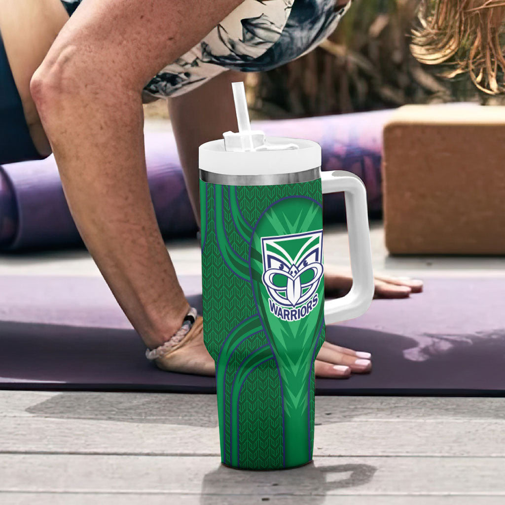 New Zealand Warriors Rugby Mascot Tumbler With Handle Australian Rugby Culture - Tribal Inspired Warrior