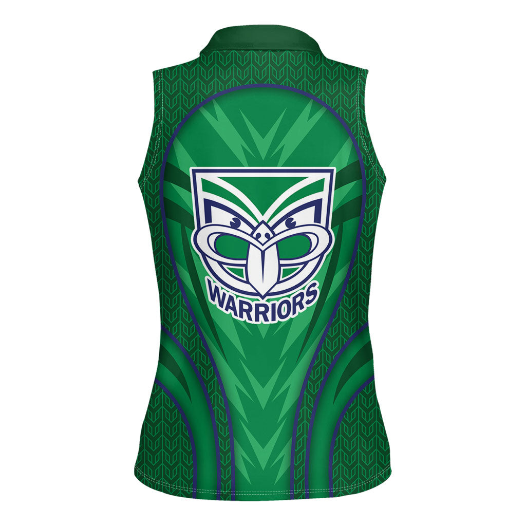 New Zealand Warriors Rugby Mascot Women Sleeveless Polo Shirt Australian Rugby Culture - Tribal Inspired Warrior