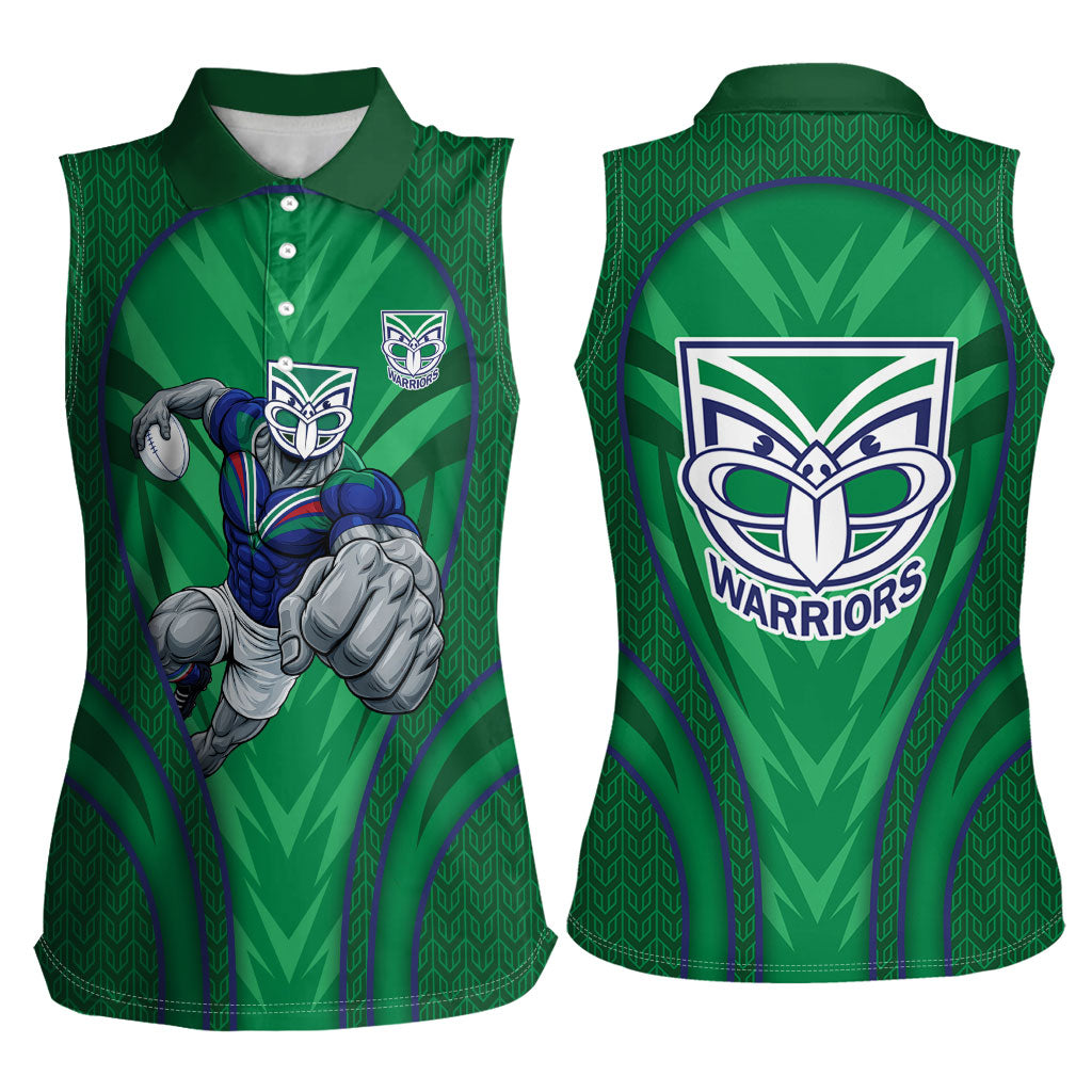 New Zealand Warriors Rugby Mascot Women Sleeveless Polo Shirt Australian Rugby Culture - Tribal Inspired Warrior