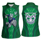 New Zealand Warriors Rugby Mascot Women Sleeveless Polo Shirt Australian Rugby Culture - Tribal Inspired Warrior
