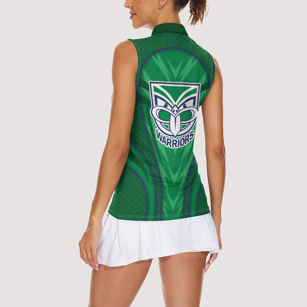 New Zealand Warriors Rugby Mascot Women Sleeveless Polo Shirt Australian Rugby Culture - Tribal Inspired Warrior