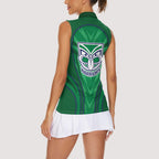 New Zealand Warriors Rugby Mascot Women Sleeveless Polo Shirt Australian Rugby Culture - Tribal Inspired Warrior