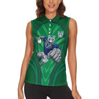 New Zealand Warriors Rugby Mascot Women Sleeveless Polo Shirt Australian Rugby Culture - Tribal Inspired Warrior