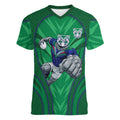 New Zealand Warriors Rugby Mascot Women V-Neck T-Shirt Australian Rugby Culture - Tribal Inspired Warrior
