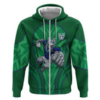 New Zealand Warriors Rugby Mascot Zip Hoodie Australian Rugby Culture - Tribal Inspired Warrior